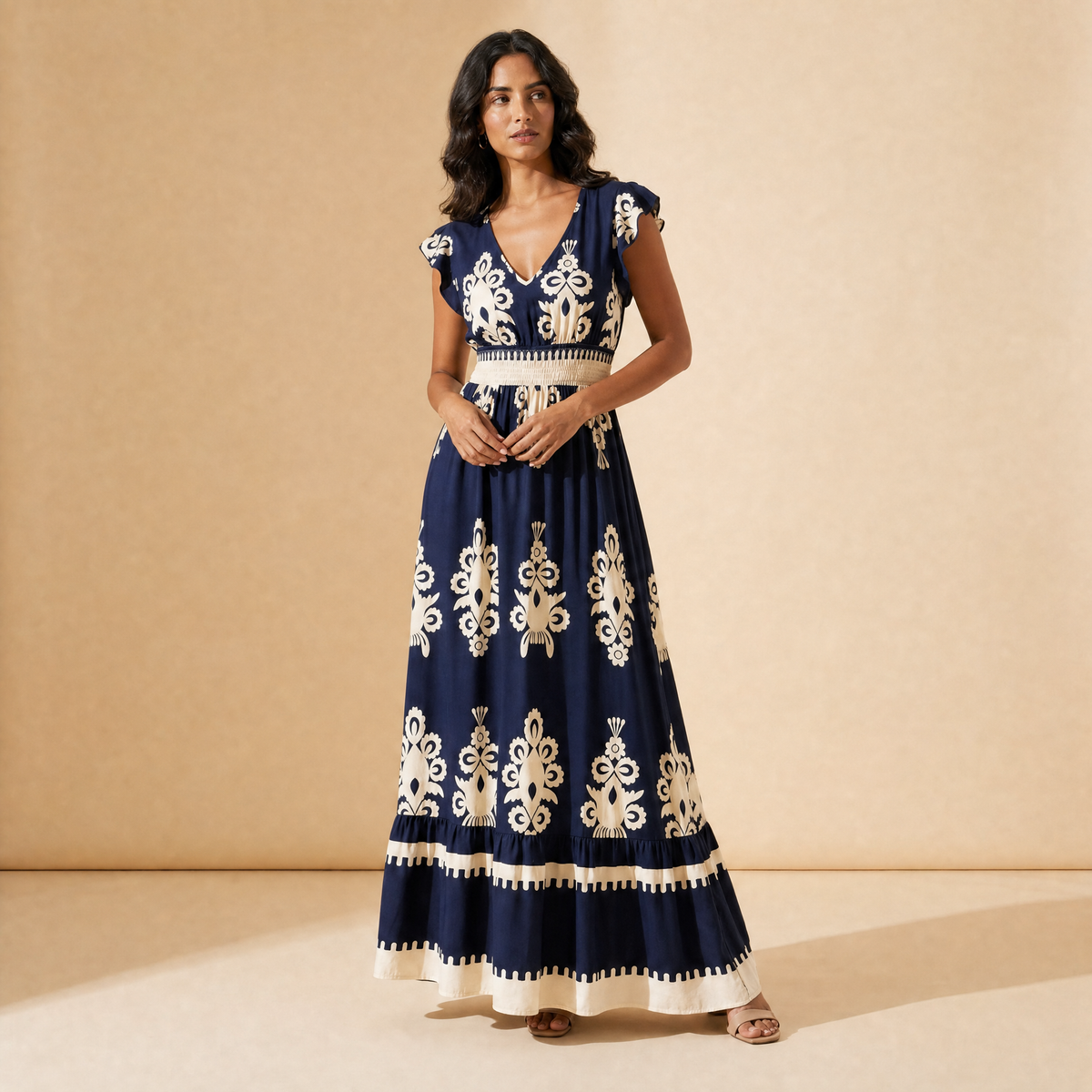 Penélope | Vestido Maxi Barroco con Escote en V