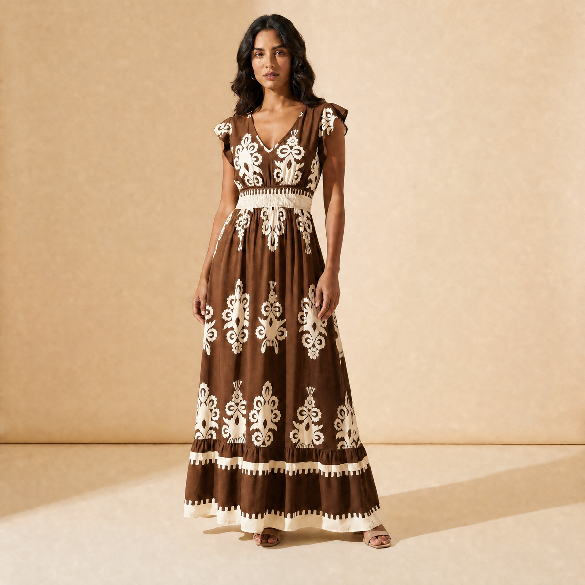 Penélope | Vestido Maxi Barroco con Escote en V