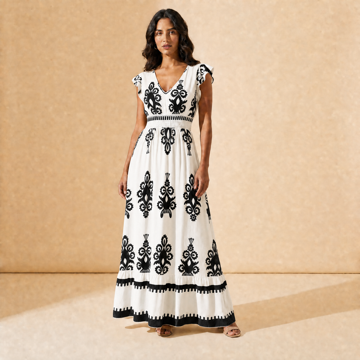 Penélope | Vestido Maxi Barroco con Escote en V