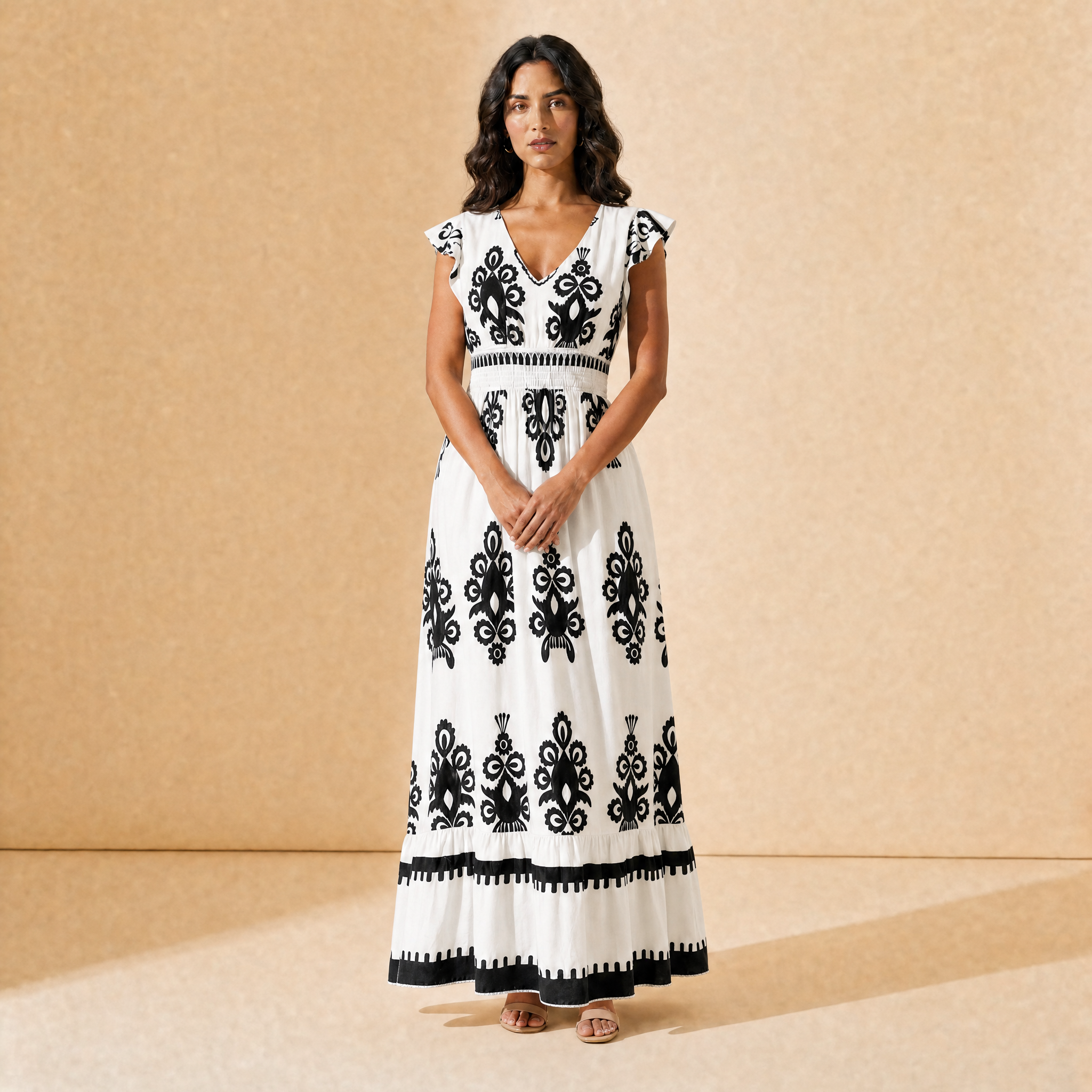 Penélope | Vestido Maxi Barroco con Escote en V